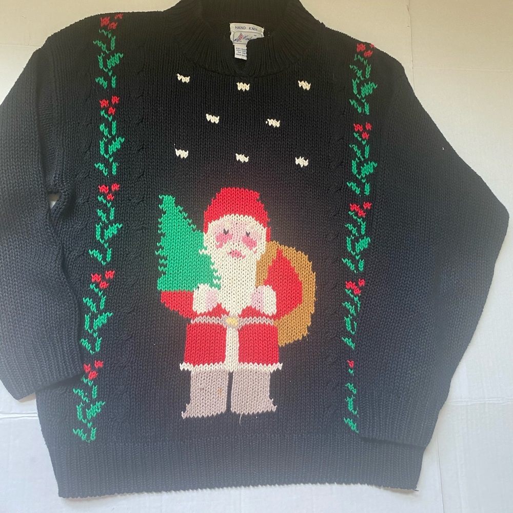 Windcrest Hand Knit Women's Christmas Sweater Lar